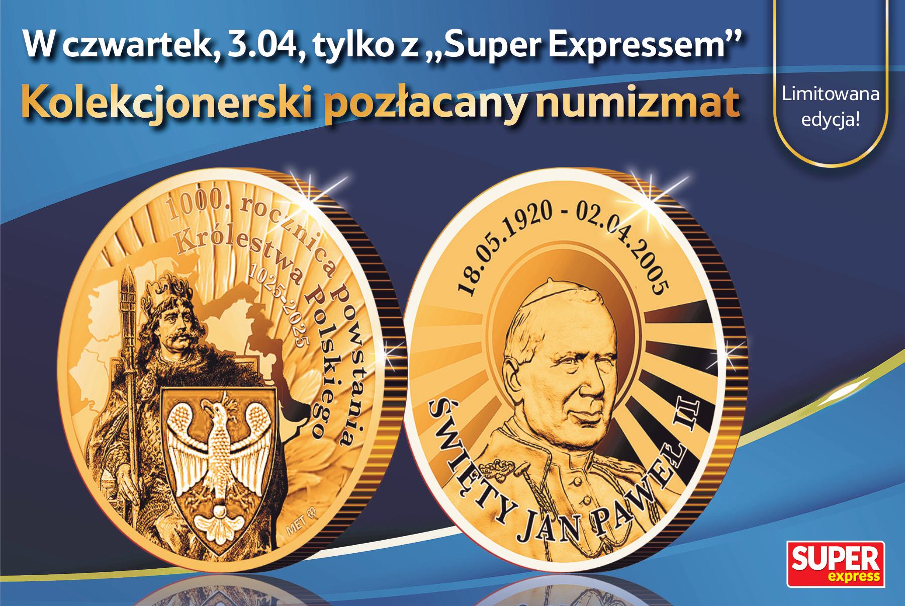 „Super Express” z kolekcjonerskim pozłacanym numizmatem